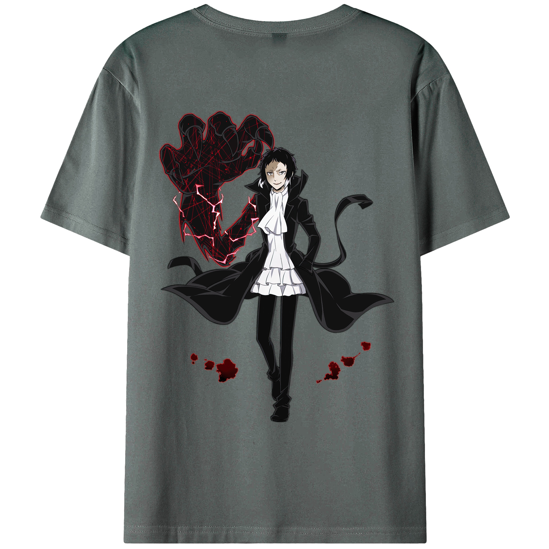 （画像用） 文豪ストレイドッグス Bungo Stray Dogs 綿100％ メンズ半袖Tシャツ（バックプリント） 通気性